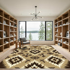 Earthy Tone Abstract Geometric Diamond Rug