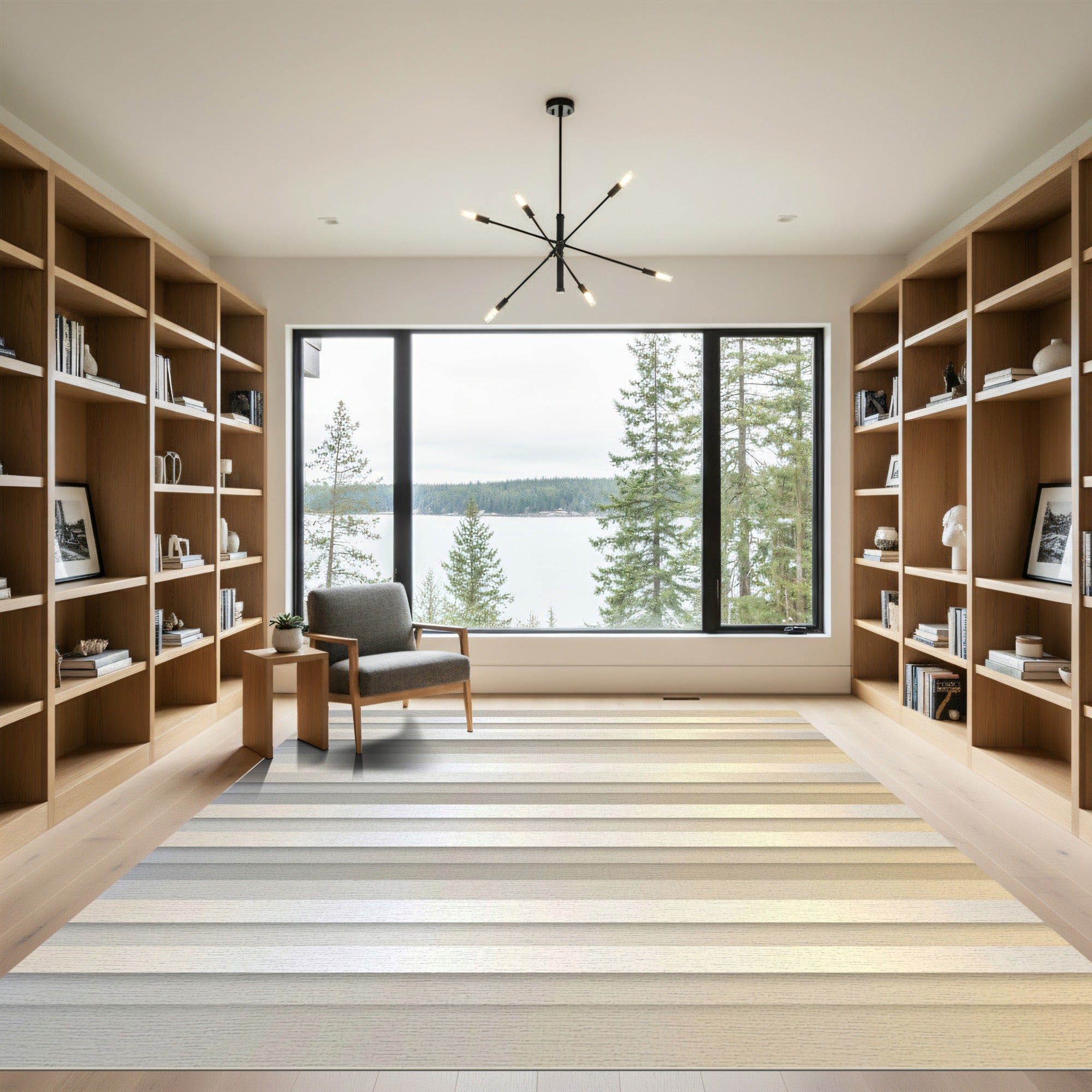 Subtle Neutral Tone Horizontal Stripe Rug