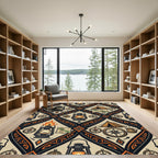 Adventure Lantern Compass Camping Diamond Tapestry Rug