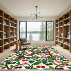 Blossoming Cherry Vine Trellis Cream Rug