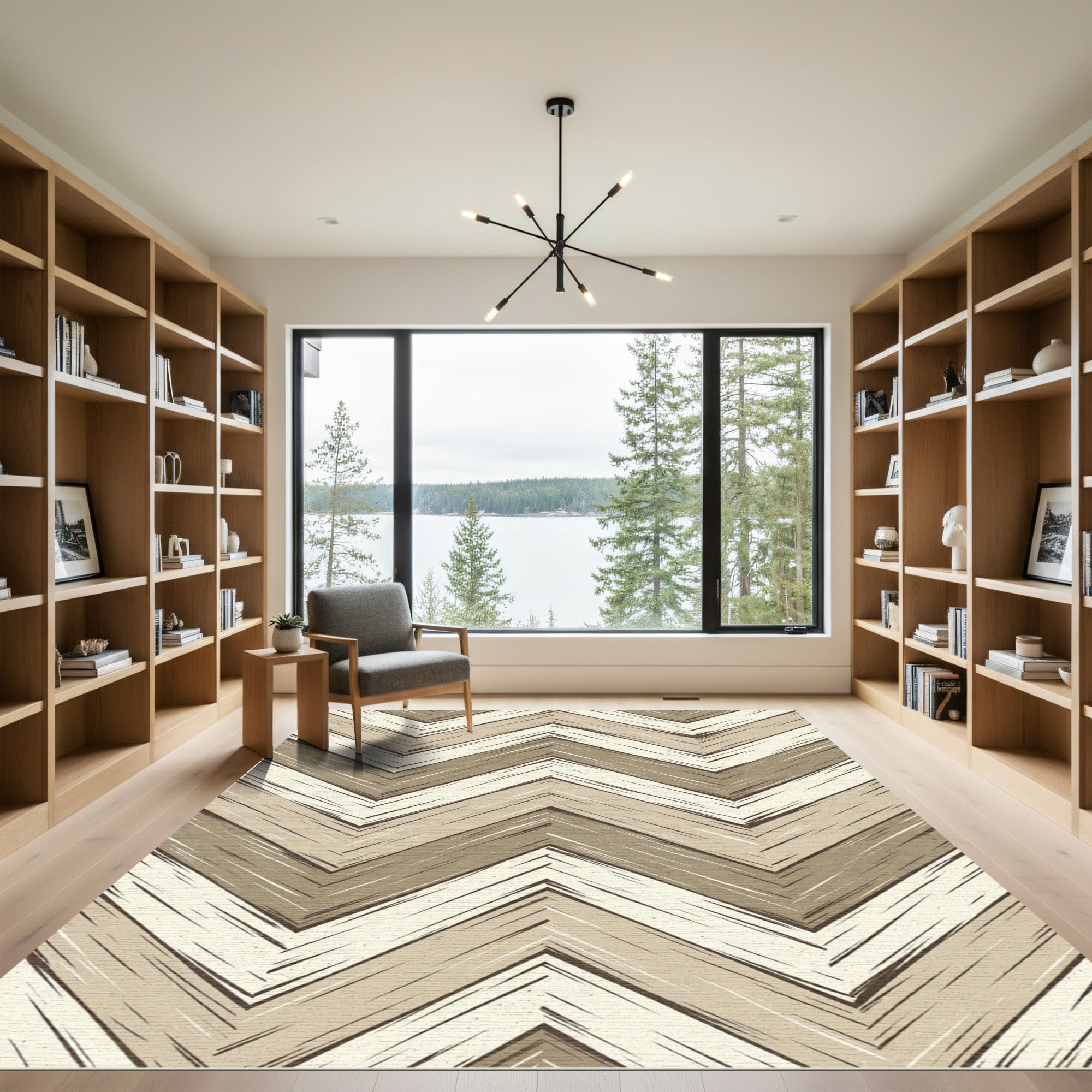 Earthy Tones Textured Chevron Rug