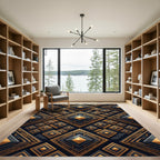 Golden Geometric Diamond Onyx Rug
