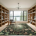 Vintage Garden Trellis with Wildflowers Rug