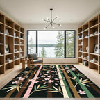Pink Cherry Blossom Bamboo Grove Rug
