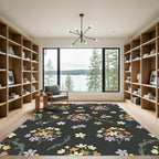 Purple Orange White Blossom Garland Rug