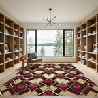 Garnet Gemstone Diamond Stripe Rug