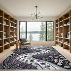 Purple Wildflower Flowing Stream Rug