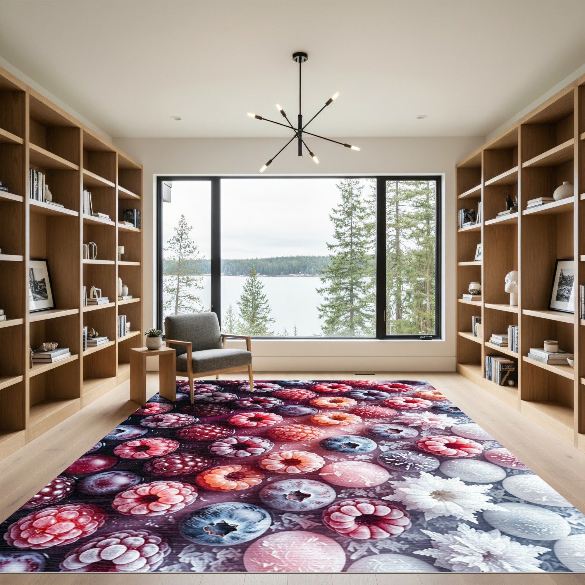Berry Frost Gradient Floral Artistic Rug