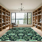 Jade Floral Vine Scrollwork Rug