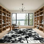 Black Ink Splatter Explosion Rug