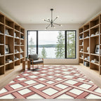 Rose Gold Lattice Geometric Interweaving Rug
