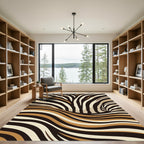 Abstract Earthy Tone Zebra Vortex Rug