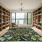 Botanical Four Leaf Clover Garden Rug