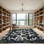 Dark Green Vine Lattice Textile Rug