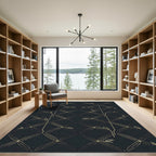 Golden Dot Weave Lattice Rug