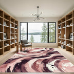 Faded Rose Watercolor Swirls Rug