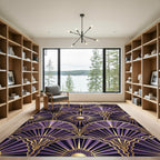 Regal Purple Gold Fan Medallions Rug
