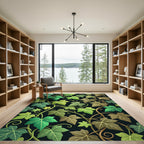Green Ivy Leaves Vine Composition Rug