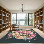 Blush Pink Floral Bouquet Watercolor Rug