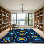 Pixel Art Celestial Gaming Trophy Icon Rug