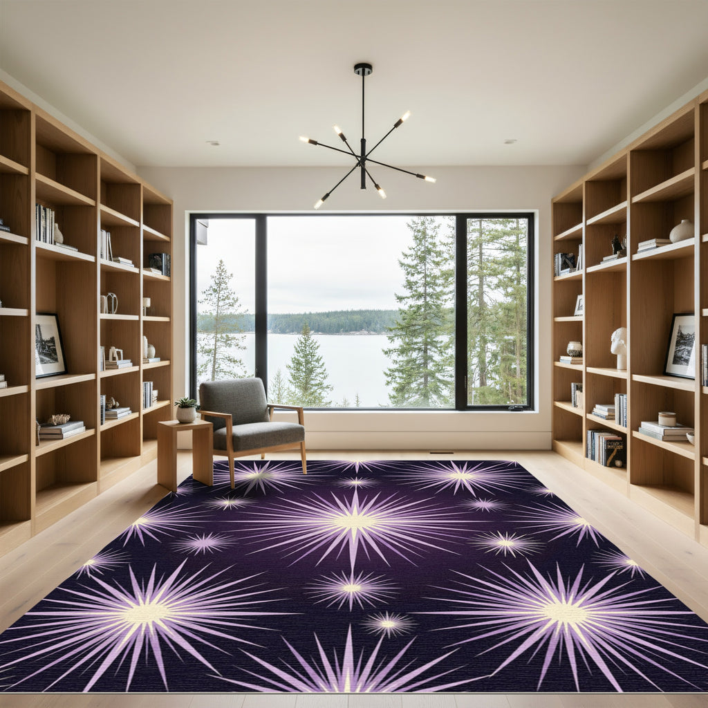 Purple Starburst Bursting Radiance Rug