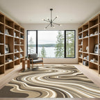 Earthy Tone Sinuous Swirl Rug