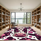 Duo Tone Pink Spots Cow Head Rug
