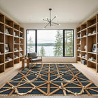 Nautical Rope Anchor Interlocking Geometric Rug