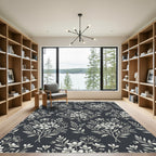Delicate White Floral Branch Arrangement Rug
