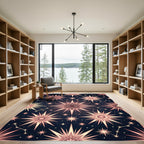 Celestial Rose Gold Starry Night Rug