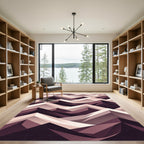 Modern Geometric Mountain Peak Monochrome Blush Rug