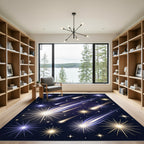 Celestial Shooting Star Night Sky Map Rug
