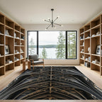 Gothic Charcoal Architectural Vaulted Medallion Rug
