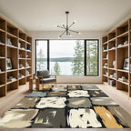 Textured Earth Tone Brushstroke Blocks Rug