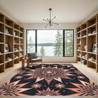 Celestial Mauve Lotus Star Mandala Rug