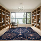 Celestial Golden Fireworks Starry Sky Rug