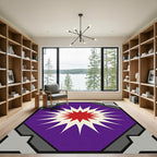Radiant Purple Sunburst Medallion Rug