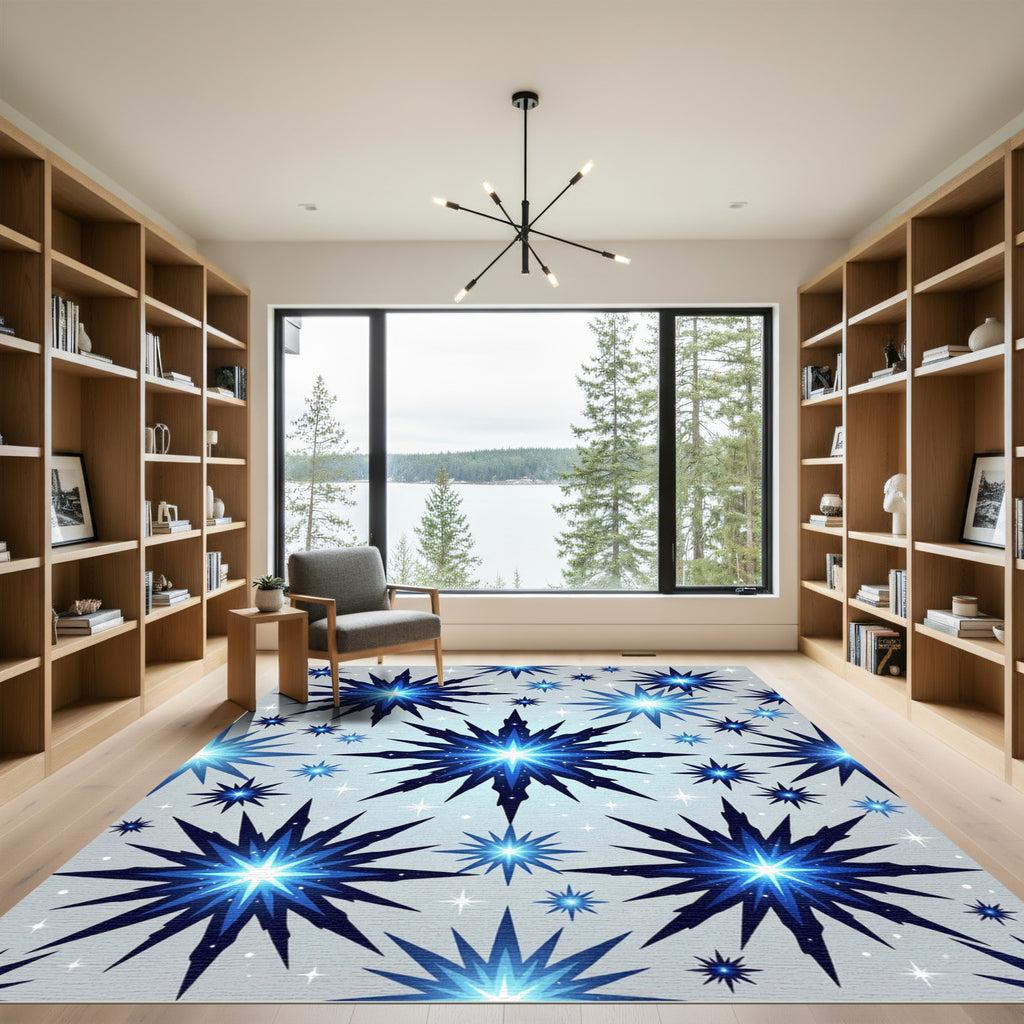 Midnight Blue Starburst Radiance Rug