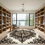 Antique Bronze Compass Rose Medallion Rug