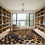 Intense Leopard spots Brown Black Rug