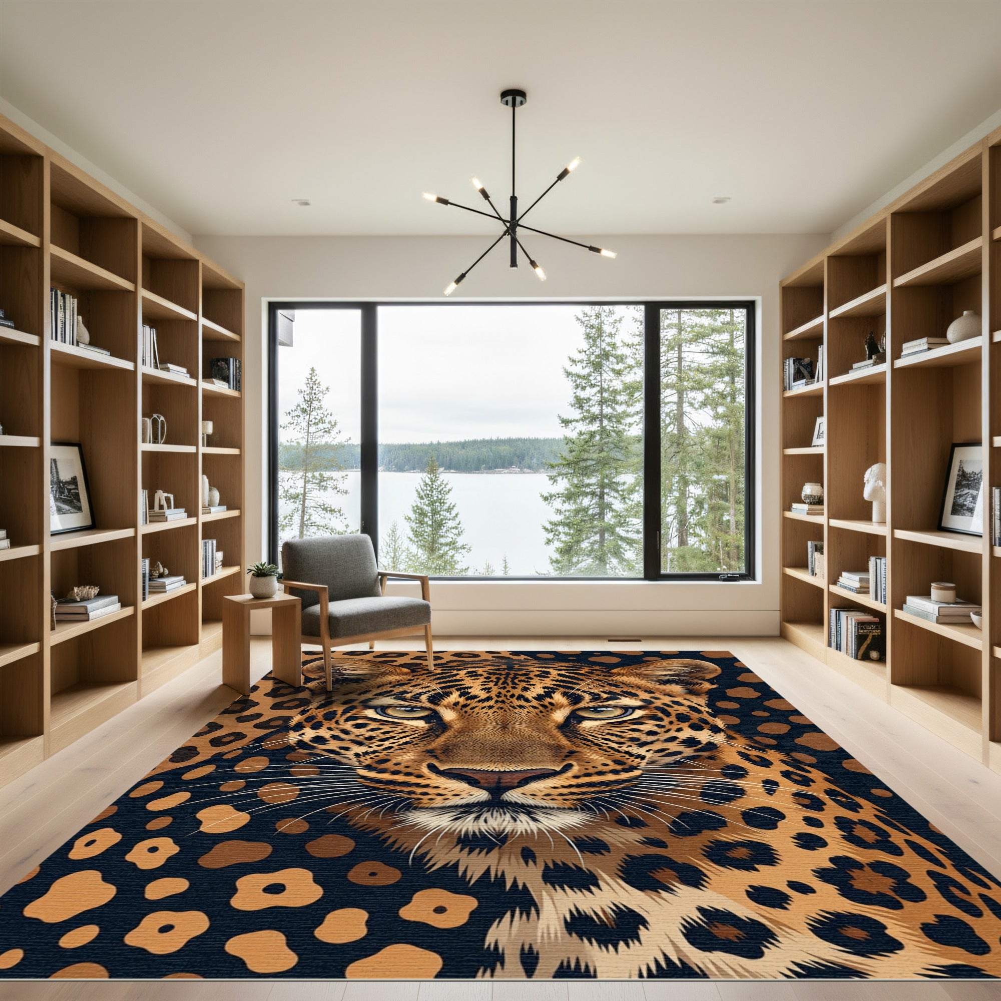 Intense Leopard spots Brown Black Rug