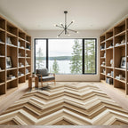 Earthy Tones Geometric Chevron Rug