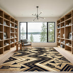 Tribal Black Arrow Geometric Chevron Rug
