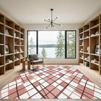 Sophisticated Dusty Rose Argyle Geometric Rug