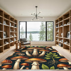 Botanical Forest Mushroom Earthy Tone Rug