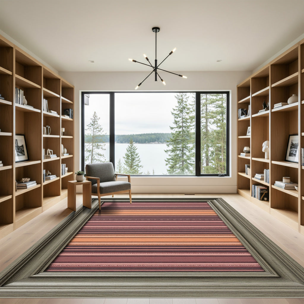 Warm Tones Horizontal Banded Rug