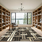 Textured Neutral Toned Woven Basket Weave Rug