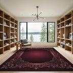 Ornate Crimson Acanthus Scroll Frame Rug