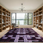 Plum Lilac Woven Stripe Rug