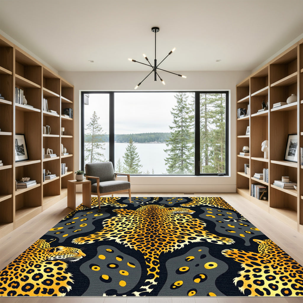 Exotic Golden Leopard Skin Rug